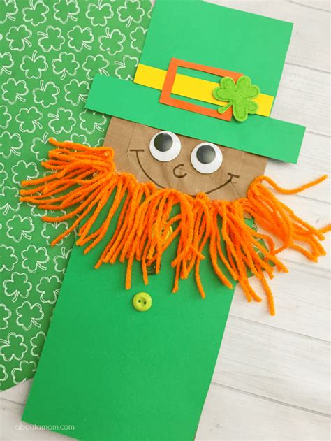 Leprechaun Paper Bag Puppet Kid Craft About A Mom