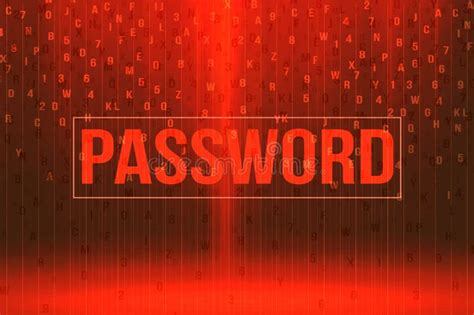 Red Password Background Security Concept Stock Illustration