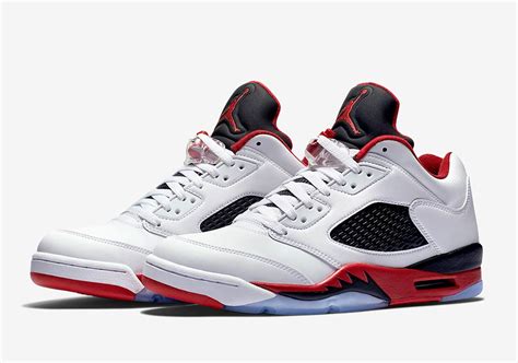 Official Images Of The Air Jordan 5 Low "Fire Red" - SneakerNews.com