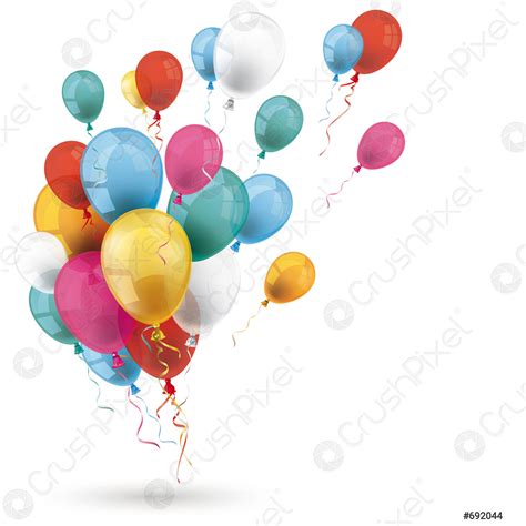 Gekleurde Ballonnen Schaduw Witte Hoes Stock Vector 692044 Crushpixel