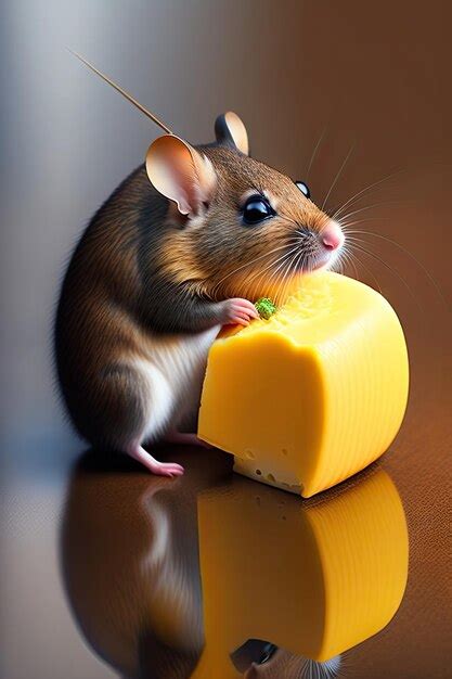 Premium AI Image | Mouse eating cheese