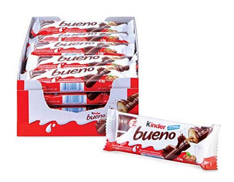 Kinder Bueno Milk Chocolate And Hazelnut Cream Candy Bar 20 Packs 2 Individually Wrapped Bars