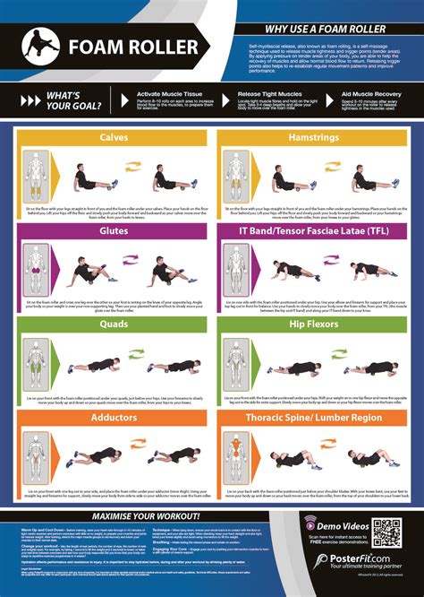 Foam Roller Chart | Roller workout, Ball exercises, Foam roller