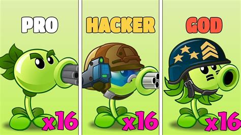 Pvz 2 Challenge 16 Plants Max Level Same Power Up Vs Robo Cone Zombie