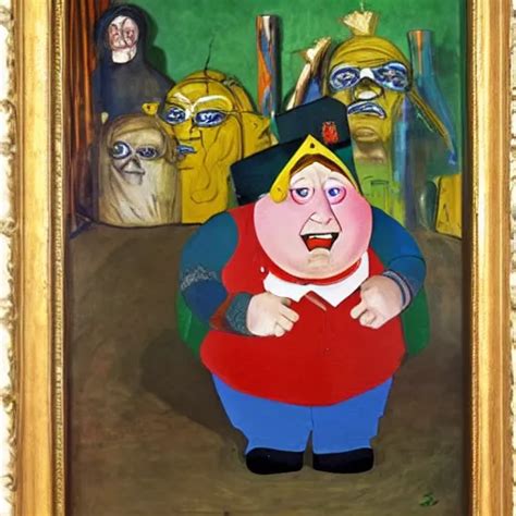 A Deliriously Happy King Eric Cartman Portrait Oil Stable Diffusion