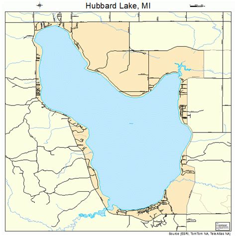 Hubbard Lake Michigan Street Map 2639634