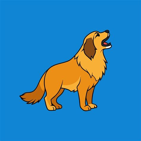 A Simple Vector Cartoon Leonberger Dog Howls Premium Ai Generated Vector