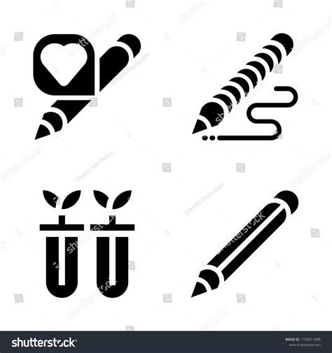 Basic Icon Set Tool Scientific Instrument Stock Vector Royalty Free
