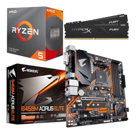 Kit Amd Ryzen R5 3600 Aorus B450m Elite Hx 16gb 2666 Parcelamento