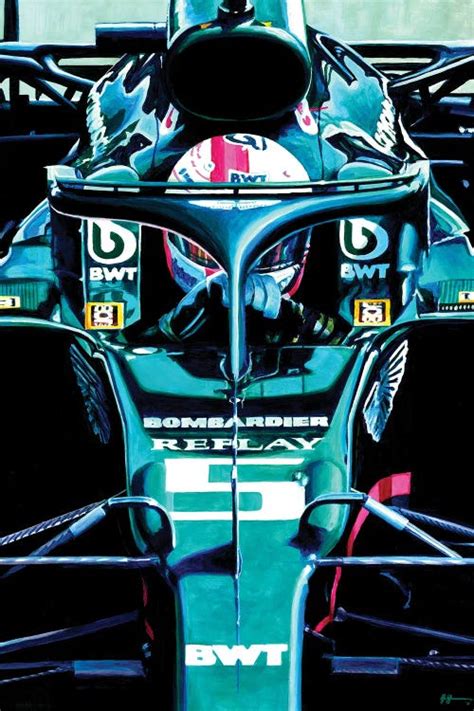 Sebastian Vettel - Aston Martin A - Canvas Art Print | Alex Stutchbury