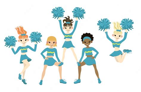 Cheerleaders Kids Clip Art