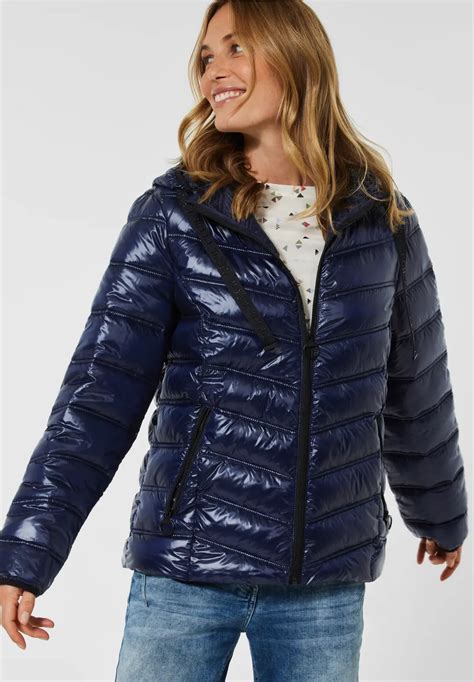 Cecil Steppjacke Mit Kapuze F R Damen In Blau Cecil