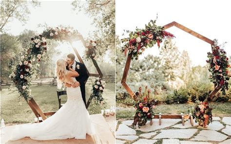 20 Modern Geometric Wedding Arch Ideas Deer Pearl Flowers