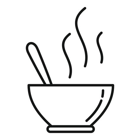 Hot Soup Bowl Icon Outline Style 14609752 Vector Art At Vecteezy