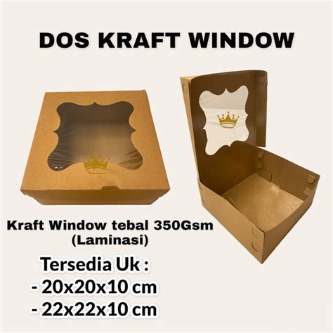 Jual Dus Kotak Box Hampers 22x22x10 KRAFT Jendela FULL Laminasi 300