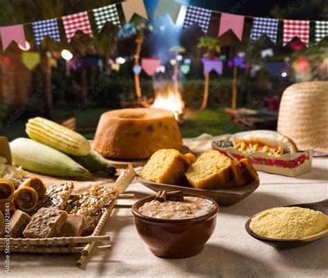 Table of brazilian festa junina Stock Photo | Adobe Stock