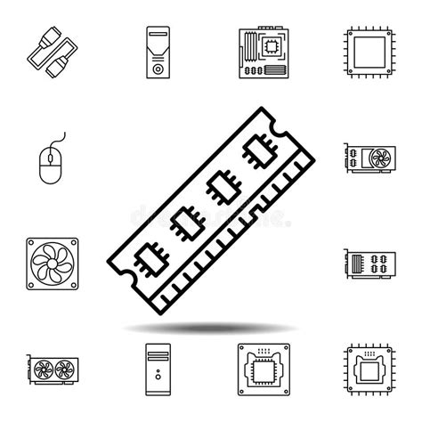 Hardware Memory Ram Icon Simple Thin Line Outline Vector Of