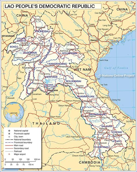 Map Of Laos And Surrounding Countries Map Of Laos And Surrounding