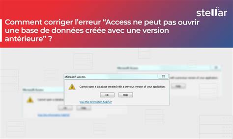 Solved Erreur Access Cannot Open A Database Created With A Previous