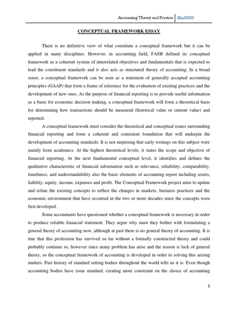 Conceptual Framework Essay By Nuradilah Pdf Financial Accounting Standards Board