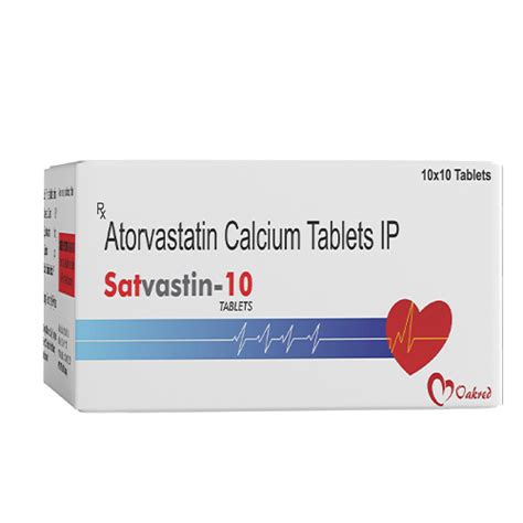 Atorvastatin Calcium 10mg Tablets Satvastin 10 Saturn Formulations