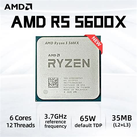 Procesador De Cpu Amd R5 5600x Ryzen 5 5600x 37 Ghz Seis Núcleos 12 Subprocesos 65w L3