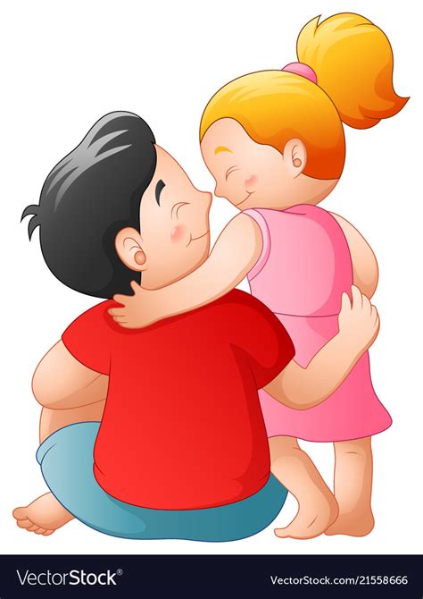 Father And Her Daughter Hugging Together Vector Image