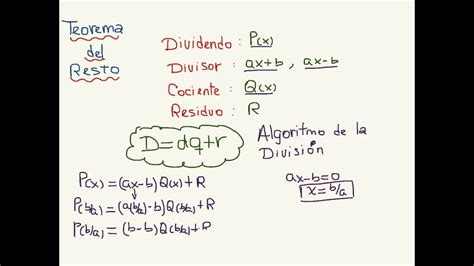 Demostración Del Teorema Del Resto Youtube