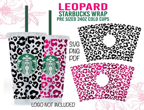 Leopard Starbucks Cup Svg Full Wrap Starbucks Cold Cup Svg Etsy