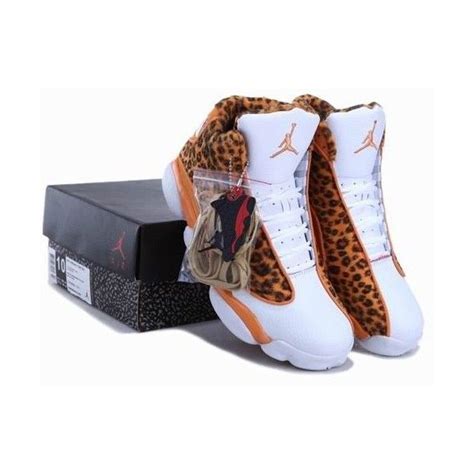 Cheetah Print Air Jordan 13 Leopard Orange White New Jordans Shoes Liked On Polyvore