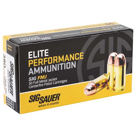 SIG SAUER AMMO 380 ACP 100GR ELITE BALL FMJ BOX 50 AmChar Wholesale