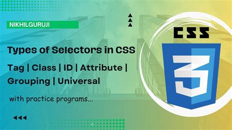 3 Types Of Selectors In CSS Hindi Id Class Tag Grouping