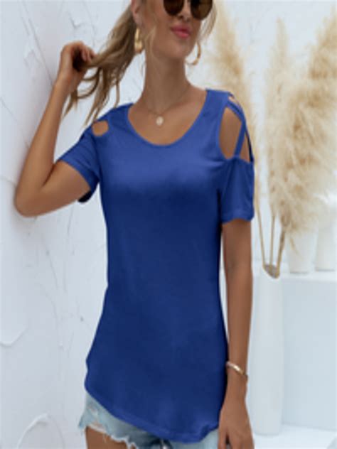 Buy Urbanic Blue Cut Out Regular Top Tops For Women 15630318 Myntra