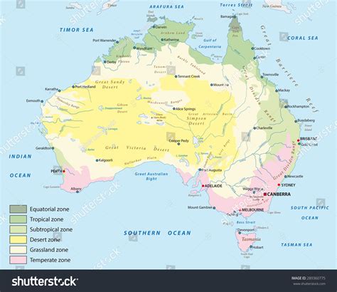 Climate Zone Map Australia Stock Vector (Royalty Free) 289360775 ...