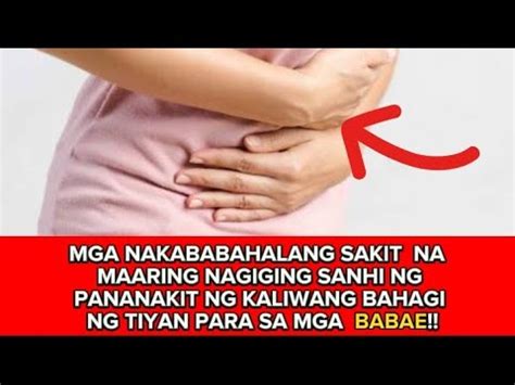 Mga Sanhi Ng Pananakit Ng Kaliwang Bahagi Ng Tyan Sa Babae Posibleng