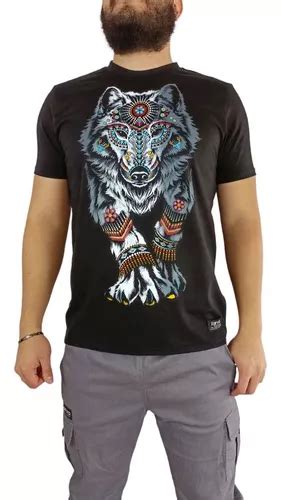 Playera Larva Lobo Chaman Blanco Fluorescente Rave Meses Sin Intereses