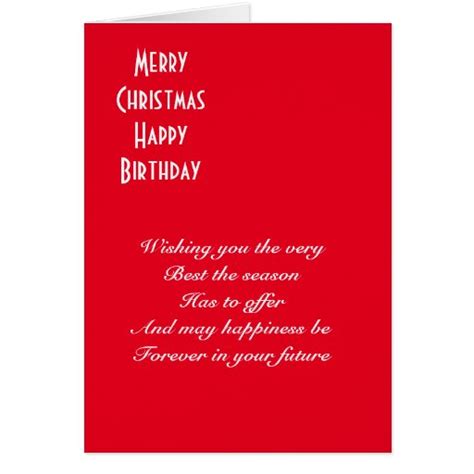 Merry Christmas Happy Birthday Card | Zazzle