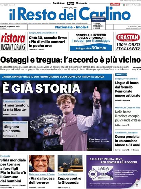 Australian Open Il Trionfo Di Sinner Sulle Prime Pagine Dei Giornali