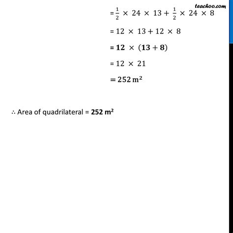 Ex The Diagonal Of A Quadrilateral Shaped Field Is M