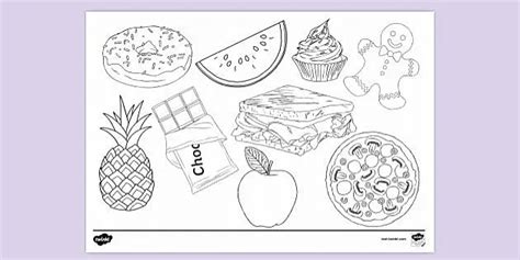 Healthy And Unhealthy Food Coloring Pages