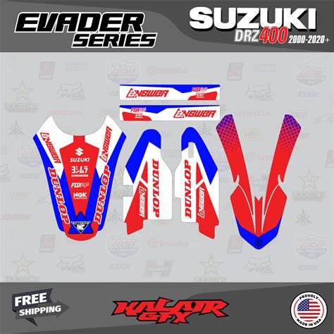 Graphics Kit For Suzuki Drz Sm All Years Drz Sm S E Evader Blue