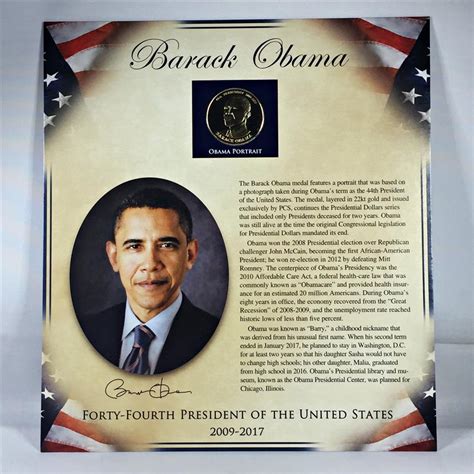 Barack Obama Presidential Medal K Gold Layered Diameter Encased