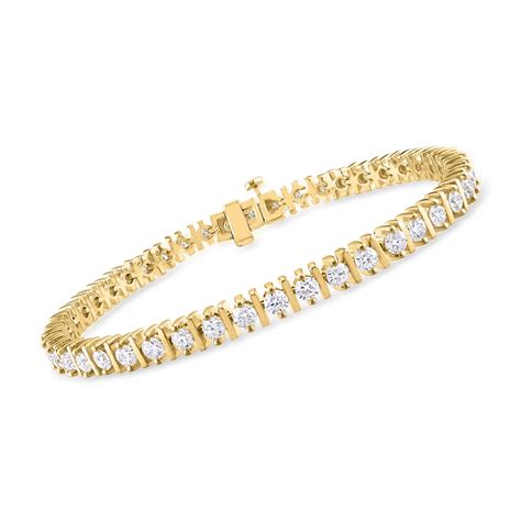 4 50 Ct T W Moissanite Tennis Bracelet In 18kt Gold Over Sterling