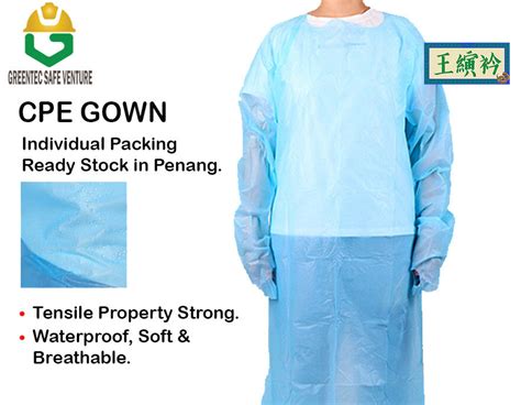 Cpe Gown Ppe Plastic Apron Isolation Gown Individual Packing Cpe Apron