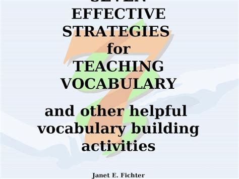 Ppt Seven Effective Strategies For Teaching Vocabulary And Other