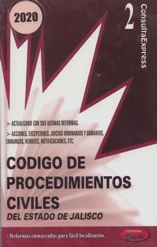 C Digo De Procedimientos Civiles Del Estado De Jalisco En Venta En