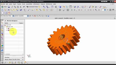 NX Motion Simulation Gear Link Constant Driver YouTube