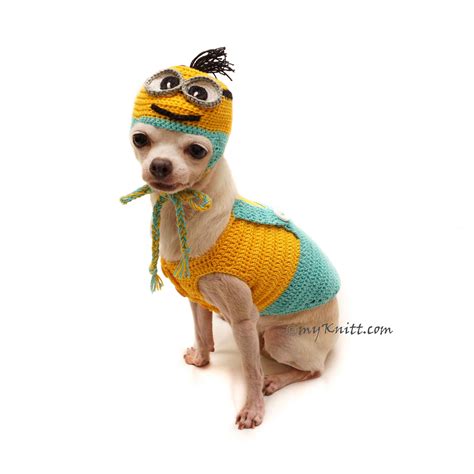 Minion Dog Clothes Crochet Minion Dog Hat Crochet Funny Dog | Etsy