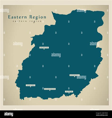 Modern Map - Eastern region map of Ghana GH Stock Vector Image & Art ...