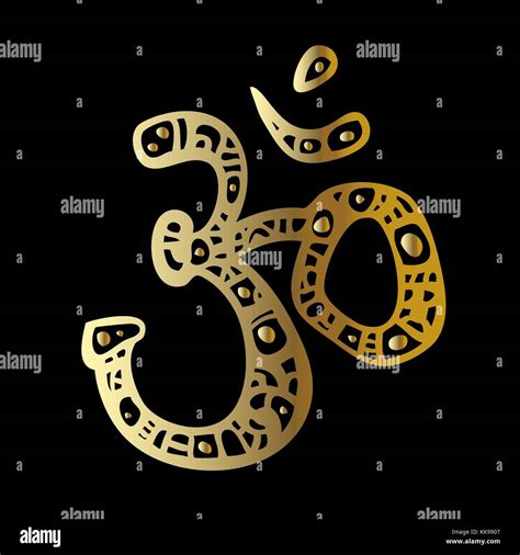 Ohm Om Aum Symbol Vector Hand Drawn Illustration Stock Vector Image